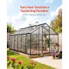 imageVEVOR 6 x 4 FT Polycarbonate Greenhouse Heavy Duty Outdoor Green House with Adjustable Vent ampamp PushPull Lockable Door Quick Setup Aluminum Frame Walkin Greenhouse Sunroom for Outside Garden Lawn814 Ft