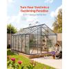 imageVEVOR 6 x 4 FT Polycarbonate Greenhouse Heavy Duty Outdoor Green House with Adjustable Vent ampamp PushPull Lockable Door Quick Setup Aluminum Frame Walkin Greenhouse Sunroom for Outside Garden Lawn812 Ft