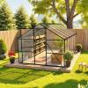 imageVEVOR 6 x 4 FT Polycarbonate Greenhouse Heavy Duty Outdoor Green House with Adjustable Vent ampamp PushPull Lockable Door Quick Setup Aluminum Frame Walkin Greenhouse Sunroom for Outside Garden Lawn814 Ft