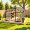 imageVEVOR 6 x 4 FT Polycarbonate Greenhouse Heavy Duty Outdoor Green House with Adjustable Vent ampamp PushPull Lockable Door Quick Setup Aluminum Frame Walkin Greenhouse Sunroom for Outside Garden Lawn812 Ft