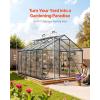 imageVEVOR 6 x 4 FT Polycarbonate Greenhouse Heavy Duty Outdoor Green House with Adjustable Vent ampamp PushPull Lockable Door Quick Setup Aluminum Frame Walkin Greenhouse Sunroom for Outside Garden Lawn810 Ft