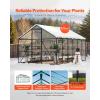 imageVEVOR 6 x 4 FT Polycarbonate Greenhouse Heavy Duty Outdoor Green House with Adjustable Vent ampamp PushPull Lockable Door Quick Setup Aluminum Frame Walkin Greenhouse Sunroom for Outside Garden Lawn812 Ft