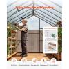 imageVEVOR 6 x 4 FT Polycarbonate Greenhouse Heavy Duty Outdoor Green House with Adjustable Vent ampamp PushPull Lockable Door Quick Setup Aluminum Frame Walkin Greenhouse Sunroom for Outside Garden Lawn814 Ft