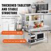 imageVEVOR Double Tier Stainless Steel Overshelf 12 x 72 Inch Double Deck Height Adjustable Prep Work Table for Kitchen Restaurant and Workshop12 x 48 x 24 inch