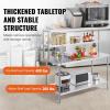 imageVEVOR Double Tier Stainless Steel Overshelf 12 x 72 Inch Double Deck Height Adjustable Prep Work Table for Kitchen Restaurant and Workshop12 x 60 x 24 inch