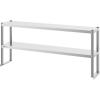 imageVEVOR Double Tier Stainless Steel Overshelf 12 x 72 Inch Double Deck Height Adjustable Prep Work Table for Kitchen Restaurant and Workshop12 x 60 x 24 inch