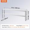 imageVEVOR Double Tier Stainless Steel Overshelf 12 x 72 Inch Double Deck Height Adjustable Prep Work Table for Kitchen Restaurant and Workshop12 x 72 x 24 inch