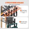 imageVEVOR Garden Tool Organizer 10 Slots with Hooks Yard Tool Tower Rack with Wheels for Garage Organization and Storage Hold LongHandled ToolRakeBroom Metal Tool Stand Holder for Shed OutdoorTiered Shelf
