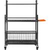 imageVEVOR Garden Tool Organizer 10 Slots with Hooks Yard Tool Tower Rack with Wheels for Garage Organization and Storage Hold LongHandled ToolRakeBroom Metal Tool Stand Holder for Shed OutdoorTiered Shelf