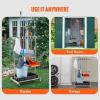 imageVEVOR Garden Tool Organizer 10 Slots with Hooks Yard Tool Tower Rack with Wheels for Garage Organization and Storage Hold LongHandled ToolRakeBroom Metal Tool Stand Holder for Shed OutdoorHanging Shelf
