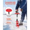 imageVEVOR Nylon Ice Auger Drill Bit 8quot Diameter 39quot Length Cordless Ice Augers for Ice Fishing with Extra 134in Extension Rod Drill Adapter Top Plate and Blade GuardVersion 20