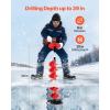 imageVEVOR Nylon Ice Auger Drill Bit 8quot Diameter 39quot Length Cordless Ice Augers for Ice Fishing with Extra 134in Extension Rod Drill Adapter Top Plate and Blade GuardVersion 20