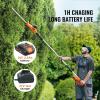 imageVEVOR Pole Cordless Hedge Trimmer 20V Electric Bush Trimmer Kit with 18 inch DoubleEdged Steel Blade 74quot94quot Telescoping Design for High Branches20Ah Battery ampamp Fast Charger IncludedPole Cordless Hedge Trimmer