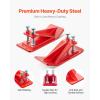 imageVEVOR Tractor Bucket Protector 2PCS Heavy Duty Steel Bucket Edge Protectors Edge Tamer AntiSkid Device with Double Hexagon Lock Nuts and Bolts for Snow Leave Removal ampamp Spreading Gravel OrangeRed