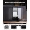 imageVEVOR Under Counter Ice Maker Machine Crescent Ice 25 LbsDay Stainless Steel Built in Ice Maker with Reversible Door 22Lbs Storage Ice Maker Machine for Commercial Home Kitchen No Drain RequiredCube Ice