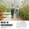 imageVEVOR Walkin Tunnel Greenhouse 146x64x63 ft Hoop House Greenhouse Tunnel Plant Hot House with Galvanized Steel Frame Green PE Cover Rollup Zipper Door and 8 Windows for Outdoorwhite