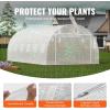 imageVEVOR Walkin Tunnel Greenhouse 146x64x63 ft Hoop House Greenhouse Tunnel Plant Hot House with Galvanized Steel Frame Green PE Cover Rollup Zipper Door and 8 Windows for Outdoorwhite