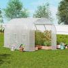 imageVEVOR Walkin Tunnel Greenhouse 146x64x63 ft Hoop House Greenhouse Tunnel Plant Hot House with Galvanized Steel Frame Green PE Cover Rollup Zipper Door and 8 Windows for Outdoorwhite