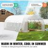 imageVEVOR Walkin Tunnel Greenhouse 146x64x63 ft Hoop House Greenhouse Tunnel Plant Hot House with Galvanized Steel Frame Green PE Cover Rollup Zipper Door and 8 Windows for Outdoorwhite