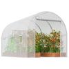 imageVEVOR Walkin Tunnel Greenhouse 146x64x63 ft Hoop House Greenhouse Tunnel Plant Hot House with Galvanized Steel Frame Green PE Cover Rollup Zipper Door and 8 Windows for Outdoorwhite