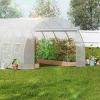 imageVEVOR Walkin Tunnel Greenhouse 146x64x63 ft Hoop House Greenhouse Tunnel Plant Hot House with Galvanized Steel Frame Green PE Cover Rollup Zipper Door and 8 Windows for Outdoorwhite