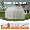 imageVEVOR Walkin Tunnel Greenhouse 146x64x63 ft Hoop House Greenhouse Tunnel Plant Hot House with Galvanized Steel Frame Green PE Cover Rollup Zipper Door and 8 Windows for Outdoorwhite