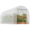 imageVEVOR Walkin Tunnel Greenhouse 146x64x63 ft Hoop House Greenhouse Tunnel Plant Hot House with Galvanized Steel Frame Green PE Cover Rollup Zipper Door and 8 Windows for Outdoorwhite