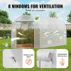 imageVEVOR Walkin Tunnel Greenhouse 146x64x63 ft Hoop House Greenhouse Tunnel Plant Hot House with Galvanized Steel Frame Green PE Cover Rollup Zipper Door and 8 Windows for Outdoorwhite
