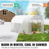 imageVEVOR Walkin Tunnel Greenhouse 146x64x63 ft Hoop House Greenhouse Tunnel Plant Hot House with Galvanized Steel Frame Green PE Cover Rollup Zipper Door and 8 Windows for Outdoorwhite