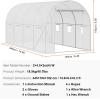 imageVEVOR Walkin Tunnel Greenhouse 146x64x63 ft Hoop House Greenhouse Tunnel Plant Hot House with Galvanized Steel Frame Green PE Cover Rollup Zipper Door and 8 Windows for Outdoorwhite