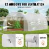imageVEVOR Walkin Tunnel Greenhouse 146x64x63 ft Hoop House Greenhouse Tunnel Plant Hot House with Galvanized Steel Frame Green PE Cover Rollup Zipper Door and 8 Windows for Outdoorwhite