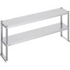 imageVEVOR Double Tier Stainless Steel Overshelf 12 x 72 Inch Double Deck Height Adjustable Prep Work Table for Kitchen Restaurant and Workshop12 x 60 x 24 inch