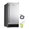 imageVEVOR Under Counter Ice Maker Machine Crescent Ice 25 LbsDay Stainless Steel Built in Ice Maker with Reversible Door 22Lbs Storage Ice Maker Machine for Commercial Home Kitchen No Drain RequiredCube Ice
