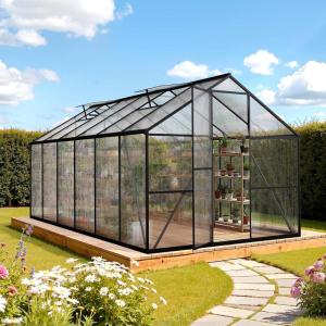 imageVEVOR 6 x 4 FT Polycarbonate Greenhouse Heavy Duty Outdoor Green House with Adjustable Vent ampamp PushPull Lockable Door Quick Setup Aluminum Frame Walkin Greenhouse Sunroom for Outside Garden Lawn814 Ft