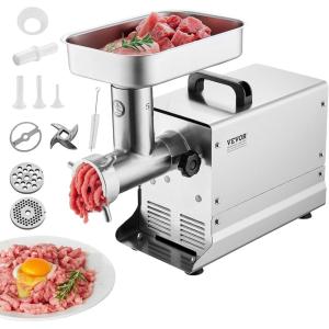 imageVEVOR Meat Grinder 075 HP 550W 9 LbsMin Electric Meat Grinders with Blade Grinding Plate Sausage Maker Stainless Steel Commercial Meat Mincer for Kitchen Restaurant Butcher Store ETL Listed5 300LBH