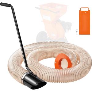 imageVEVOR Wood Chipper Shredder Mulcher Leaf Vacuum Kit 43 Inch x 131 ft Heavy Duty Universal Woodchipper Accessory 4 inch Diameter for Large Volume FeedingFit Mainstream Brand Chipper NOT Included