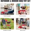 imageVEVOR 28 PCS BBQ Grill Playset Kids Toys Kitchen Playset with Sound ampamp Light Little Chef Play Interactive Grill Play Food Cooking Playset Barbecue Toy Grill for Toddlers Boys Girls 35 Birthday Gift