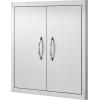 imageVEVOR BBQ Access Door 24W x 24H Inch Grill Door Double Door Brushed Stainless Steel Outdoor Kitchen Doors for BBQ Island Grilling Station24W x 24H