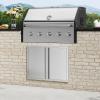 imageVEVOR BBQ Double Outdoor Kitchen Door 26W x 24H Inch Stainless Steel Flush Mount Vertical Wall Door with Recessed Handles for Grilling StationModern  Minimalistic