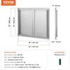 imageVEVOR BBQ Double Outdoor Kitchen Door 26W x 24H Inch Stainless Steel Flush Mount Vertical Wall Door with Recessed Handles for Grilling StationModern  Minimalistic