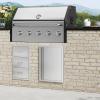 imageVEVOR BBQ Double Outdoor Kitchen Door 26W x 24H Inch Stainless Steel Flush Mount Vertical Wall Door with Recessed Handles for Grilling StationModern
