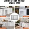 imageVEVOR BBQ Double Outdoor Kitchen Door 26W x 24H Inch Stainless Steel Flush Mount Vertical Wall Door with Recessed Handles for Grilling StationModern