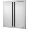 imageVEVOR BBQ Double Outdoor Kitchen Door 26W x 24H Inch Stainless Steel Flush Mount Vertical Wall Door with Recessed Handles for Grilling StationModern