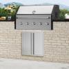 imageVEVOR BBQ Double Outdoor Kitchen Door 26W x 24H Inch Stainless Steel Flush Mount Vertical Wall Door with Recessed Handles for Grilling StationModern