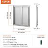 imageVEVOR BBQ Double Outdoor Kitchen Door 26W x 24H Inch Stainless Steel Flush Mount Vertical Wall Door with Recessed Handles for Grilling StationModern