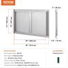 imageVEVOR BBQ Double Outdoor Kitchen Door 26W x 24H Inch Stainless Steel Flush Mount Vertical Wall Door with Recessed Handles for Grilling StationNEW