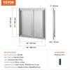 imageVEVOR BBQ Double Outdoor Kitchen Door 26W x 24H Inch Stainless Steel Flush Mount Vertical Wall Door with Recessed Handles for Grilling StationNEW