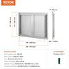imageVEVOR BBQ Double Outdoor Kitchen Door 26W x 24H Inch Stainless Steel Flush Mount Vertical Wall Door with Recessed Handles for Grilling StationNEW