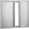 imageVEVOR BBQ Double Outdoor Kitchen Door 26W x 24H Inch Stainless Steel Flush Mount Vertical Wall Door with Recessed Handles for Grilling StationNEW