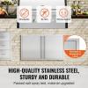 imageVEVOR BBQ Double Outdoor Kitchen Door 26W x 24H Inch Stainless Steel Flush Mount Vertical Wall Door with Recessed Handles for Grilling StationNEW